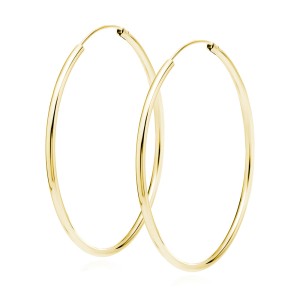 Cercei rotunzi argint Ø60 mm x 2 mm Creole placati cu aur galben DiAmanti KSZ2060EG-DIA (Argint 925‰ 5,5 g.)